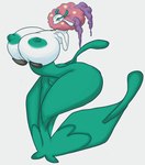 areola big_breasts breasts female feral flower glare green_areola green_body green_nipples huge_breasts nipples plant solo white_body white_skin leptail nintendo pokemon florges generation_6_pokemon pokemon_(species) red_flower_florges hi_res