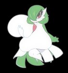 big_breasts breasts female frown green_hair hair hand_on_breast holding_breast huge_breasts hyper hyper_breasts looking_at_viewer nipples not_furry red_eyes solo white_body white_nipples kendalljt nintendo pokemon gardevoir generation_3_pokemon humanoid pokemon_(species) alpha_channel