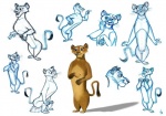 anthro black_nose blue_eyes female simple_background solo tail white_background unknown_artist dreamworks madagascar_(series) florence_the_lioness felid lion mammal pantherine