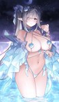 big_breasts breasts clothed clothing female humanoid_pointy_ears not_furry partially_submerged pointy_ears skimpy solo water sora72iro_kaba9 elf humanoid hi_res