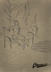 anthro bench feathers leaning leaning_backward nude_anthro park park_bench solo gaertan avian bird corvid oscine passerine digital_media_(artwork) hi_res sketch