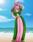 anthro beach breasts cleavage clothed clothing cloud crown female headgear outside princess royalty seaside sky solo desingahv konami rocket_knight_adventures princess_sherry mammal marsupial absurd_res hi_res