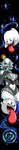 ambiguous_gender ansi_(artwork) breasts cleavage clothed clothing crown cutout female group headgear long_tongue looking_at_viewer navel_cutout sharp_teeth simple_background super_crown teeth tongue tongue_out aeleus mario_bros nintendo boosette boo_(mario) ghost humanoid spirit absurd_res hi_res long_image tall_image