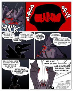anthro assassin assassination bat_wings beak bite blood blood_in_mouth bodily_fluids body_bag border breasts dialogue drinking drinking_blood duo female long_tongue male male/female membrane_(anatomy) membranous_wings night open_beak open_mouth shocked small_breasts spread_wings text tongue white_border wings diegutan alucard_the_vampire_bat carmen_the_crow avian bat bird corvid corvus_(genus) crow leaf-nosed_bat mammal microbat oscine passerine vampire vampire_bat yangochiropteran 4:5 absurd_res aliasing binary_drawing comic digital_drawing_(artwork) digital_media_(artwork) english_text hi_res