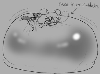 anthro belly big_belly eyewear female glasses grey_background huge_belly hyper hyper_belly overweight simple_background solo text captainfuckbus mammal mouse murid murine rodent 2024 monochrome