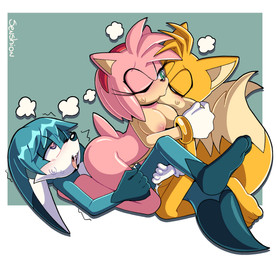 4_toes accessory ahegao anal anal_penetration anthro arched_back areola bangs barefoot big_breasts bisexual bisexual_sandwich black_nose blue_body blue_fur blush blush_lines bodily_fluids bracelet breasts cheek_tuft clothing cloud cum cum_in_vagina cum_inside cum_on_penis dipstick_tail eyes_closed facial_tuft feet female female_on_top female_penetrated floppy_ears footwear from_front_position fur genital_fluids genitals glistening glistening_body gloves gloves_only gold_(metal) gold_bracelet gold_jewelry green_eyes group group_sex hair hand_on_cheek hand_on_leg hand_on_thigh handwear handwear_only head_tuft headband heart_eyes heart_symbol holding_leg_up jewelry kiss_on_lips kissing kneeling lidded_eyes long_ears looking_at_another looking_at_partner looking_pleasured looking_up lying male male/female male/male male_on_bottom male_on_top male_penetrated male_penetrating male_penetrating_female male_penetrating_male markings missionary_position mmf mostly_nude multicolored_body multicolored_fur nipples nude on_back on_bottom on_top one_eye_closed passionate penetration penile penile_penetration penis penis_in_ass penis_in_vagina pink_areola pink_body pink_fur pink_nipples plantigrade raised_leg raised_shoulders red_headband reverse_cowgirl_position saliva sandwich_position sex shoes short_hair sweat tail tail_markings tan_body tan_fur teeth threesome toes tongue tongue_out triangle_position trio tuft two_tone_body two_tone_fur vaginal vaginal_penetration white_body white_fur yellow_body yellow_fur senshion idw_publishing sega sonic_the_hedgehog_(comics) sonic_the_hedgehog_(idw) sonic_the_hedgehog_(series) amy_rose kitsunami_the_fennec miles_prower canid canine canis domestic_dog eulipotyphlan fennec_fox fox hedgehog hybrid mammal true_fox 2022 absurd_res digital_media_(artwork) hi_res
