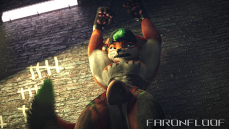 angry anthro bodily_fluids bulge cuff_(restraint) cum fur genital_fluids hair male orange_body orange_fur prison prisoner restraints solo white_body white_fur faronfloof faronfloof_(character) canid canine fox mammal rexouium 16:9 3d_(artwork) 4k absurd_res blender_(artwork) blender_cycles_(artwork) digital_media_(artwork) hi_res watermark widescreen