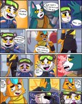 angry anthro avocato biskit_(final_space) comic disappointed domestic_cat english_text felid feline felis final_space gesture group happy hi_res high_five hopeful karmaax123 little_cato male mammal offering_to_help shut_down text trio ventrexian