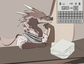 arm_markings back_wings cheek_spikes emerald_(gem) facial_horn facial_spikes feral gem horn inventory male markings neck_markings nose_horn shoulder_markings solo spikes spikes_(anatomy) wings celery_kin wings_of_fire clawthorn_(deltaraptor) hybrid icewing_(wof) mudwing_(wof) scalie