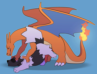alternate_color anal anal_penetration animal_genitalia animal_penis blue_background canine_genitalia canine_penis claws duo eyes_closed feral feral_on_feral feral_penetrated feral_penetrating feral_penetrating_feral fire flaming_tail from_behind_position fur genitals grin hand_on_head head_grab knot male male/male male_penetrated male_penetrating male_penetrating_male membrane_(anatomy) membranous_wings penetration penis quadruped red_penis semi-anthro sex side_view simple_background smile tail toe_claws wings pokemania nintendo pokemon pokie_(pokemania) charizard generation_1_pokemon generation_3_pokemon mammal pokemon_(species) zigzagoon 2019 hi_res story story_in_description