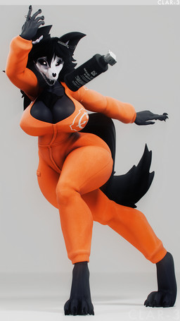 4_toes 5_fingers anthro barefoot big_breasts black_body black_claws black_fur bone breasts chest_tuft claws cleavage clothed clothing digitigrade explosives fangs feet female fingers fur grenade grey_background hair inner_ear_fluff long_hair looking_at_viewer meme_pose messy open_mouth prison_uniform raised_arm sharp_teeth simple_background skull skull_head solo tail teeth thick_thighs throwing throwing_object toes tuft weapon wide_hipped_anthro wide_hipped_female wide_hips thenicedragon cryptiacurves_(modeler) da.nilkaz_(modeler) scp_foundation scp-1471-a scp-1471-a_(da.nilkaz) canid canine malo mammal skulldog_(species) 3d_(artwork) 9:16 digital_media_(artwork) full-length_portrait hi_res meme portrait