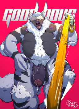 anthro big_penis bodily_fluids body_hair dripping exclamation_point first_person_view foreskin genital_fluids genitals hair half-erect huge_penis leaking_precum leash leash_pull looking_at_viewer looking_down male overweight overweight_male penis precum precum_drip simple_background solo text white_hair bufforang3 nintendo pokemon theodore_corleo arcanine generation_1_pokemon pokemon_(species) 2025 digital_media_(artwork) english_text hi_res shaded