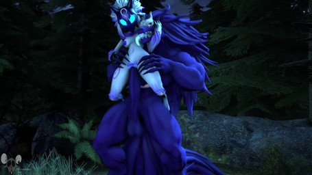5_fingers anthro anthro_on_anthro anthro_penetrated anthro_penetrating anthro_penetrating_anthro balls big_balls big_penis black_claws blue_balls blue_body blue_eyes blue_fur blue_hair blue_penis bone bone_mask bouncing_breasts breasts claws dominant duo erection female female_penetrated fingers forest from_behind_position fur genitals glowing glowing_eyes hair hand_on_head highlights_(coloring) huge_penetration huge_penis interspecies larger_dom larger_male larger_penetrated long_penis male male/female male_penetrating male_penetrating_female mask medium_breasts nipples no_pupils nude outside penetration penile penile_penetration penis penis_in_vagina plant purple_body purple_fur purple_hair purple_highlights purple_nipples reverse_stand_and_carry_position sex size_difference skull skull_mask smaller_female smaller_penetrated standing standing_sex text tongue tongue_out tree vaginal vaginal_penetration wearing_mask white_body white_fur white_hair connivingrat league_of_legends riot_games tencent kindred_(lol) lamb_(lol) wolf_(lol) bovid canid canine canis caprine mammal sheep wolf 16:9 3d_(artwork) 3d_animation animated artist_name digital_media_(artwork) hi_res high_framerate loop no_sound short_playtime source_filmmaker_(artwork) video widescreen