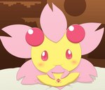 bed blush female furniture genitals on_bed pink_body pink_eyes plant presenting presenting_pussy pussy solo spread_legs spread_pussy spreading yellow_body minami_(artist) nintendo pokemon cherrim elemental_creature flora_fauna generation_4_pokemon pokemon_(species) sunshine_form_cherrim hi_res