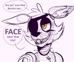 animatronic anthro canid canine english_text exposed_endoskeleton eye_patch eyewear five_nights_at_freddy's five_nights_at_freddy's_2 fox machine mammal pirate robot scottgames solo teeth text toy-bonnie withered_foxy_(fnaf) yellow_eyes
