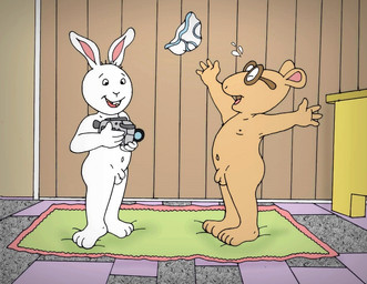 anthro balls briefs camera clothing duo eyewear flaccid foreskin genitals glasses male nude penis tighty_whities underwear video_camera white_briefs white_clothing white_underwear young young_anthro nelson88 arthur_(series) arthur_read buster_baxter aardvark lagomorph leporid mammal rabbit 2014