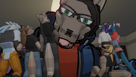 anthro apartment extreme_size_difference female group looking_at_viewer low_poly male micro size_difference geijutsu_konran hans_lewdington tiny_treats(video_game) duncan_(tiny_treats) jade_(tiny_treats) kai_(tiny_treats) madison_(tiny_treats) nikita_(tiny_treats) nona_(tiny_treats) yukari_(tiny_treats) canid mammal viskal vynn warkun 16:9 3d_(artwork) digital_media_(artwork) hi_res widescreen