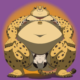 anthro belly big_belly bulge clothing detailed_bulge front_view horn jockstrap low-angle_view male moobs navel nipples overweight overweight_male simple_background smile solo underwear bobbellyboy disney zootopia benjamin_clawhauser cheetah felid feline mammal 1:1 2025 hi_res