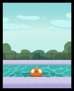 anthro female fur looking_at_viewer open_mouth open_smile orange_body orange_fur outside smile solo swimming_pool water wet ber00 disney kiff_(series) kiff_chatterley mammal rodent sciurid tree_squirrel 2026 absurd_res hi_res