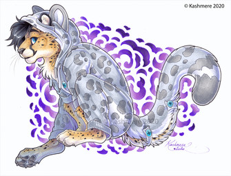 4_toes anthro black_hair black_nose blue_eyes eyebrows eyelashes feet hair male solo toes kashmere felid leopard mammal pantherine 2020 traditional_media_(artwork)
