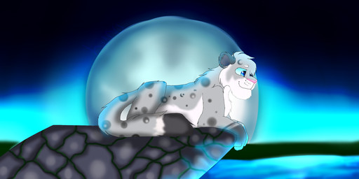 ambiguous_gender blue_eyes blue_sclera dipstick_tail feral fur green_sclera grey_body grey_fur grey_tail lying markings moon multicolored_body multicolored_fur multicolored_tail solo spots spotted_body spotted_fur tail tail_markings water white_body white_fur white_tail unknown_artist felid mammal hi_res source_request