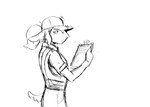 anthro clothing female hat headgear headwear solo uniform hladilnik jane_doe_(hladilnik) bovid caprine mammal sheep hi_res