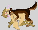 4_toes 5_fingers ambiguous_penetration anthro anthro_on_feral anthro_penetrated bestiality blush digitigrade doggystyle duo eye_contact feet female female_penetrated feral feral_penetrating feral_penetrating_anthro fingers from_behind_position heart_symbol long_tail looking_at_another male male/female male_penetrating male_penetrating_female obscured_penetration penetration penile penile_penetration sex simple_background tail toes tongue tongue_out yaveton karn_(karn_the_wolf) kona_biralla canid canine canis fennec_fox fox mammal true_fox wolf 2025 alternate_version_at_source digital_drawing_(artwork) digital_media_(artwork)