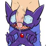 big_penis bodily_fluids bottomwear bottomwear_down clothed clothing duo faceless_character faceless_male fangs female genital_fluids genitals humanoid_genitalia humanoid_penis interspecies male male/female not_furry open_mouth pants pants_down partially_clothed penis penis_on_face pokephilia precum pussy simple_background teeth these_aren't_my_glasses tongue vein veiny_penis white_background n3f4str10 nintendo pokemon generation_3_pokemon human humanoid mammal pokemon_(species) sableye 1:1 hi_res meme