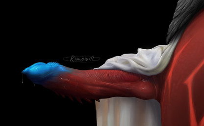 animal_genitalia animal_penis anthro black_background bodily_fluids close-up dripping erection fabric faceless_character faceless_male genital_fluids genital_focus genitals knot long_penis male multicolored_penis penile_spines penis penis_focus precum precum_drip red_body side_view simple_background solo unusual_anatomy unusual_genitalia unusual_penis rimowill creatures_of_sonaria dantenos_(creatures_of_sonaria) demon detailed digital_media_(artwork) digital_painting_(artwork) hi_res painting_(artwork) shaded signature