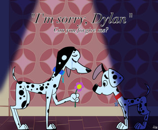 black_body black_fur black_nose black_spots blue_collar bodily_fluids collar duo female feral flower fur heterochromatic_ears holding_flower holding_object male markings plant red_collar spots spotted_body spotted_fur tears toony white_body white_fur white_spots fahadlami19 101_dalmatian_street 101_dalmatians disney delilah_(101_dalmatians) dylan_(101_dalmatians) canid canine canis dalmatian domestic_dog mammal hi_res