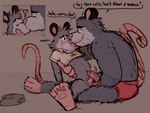 2023 age_difference american_opossum anthro anthro_on_anthro beard blush bodily_fluids bottomless bowserboy101 clothed clothing cutaway dialogue digital_media_(artwork) duo english_text erection eye_contact eyebrows facial_hair father_(lore) father_and_child_(lore) father_and_son_(lore) fur furgonomic_underwear furgonomics genitals grey_body grey_fur heart_symbol hi_res humanoid_genitalia humanoid_penis incest_(lore) kissing looking_at_another lorenzo_(bowserboy101) male male/male mammal marsupial mature_anthro mature_male oliver_(bowserboy101) parent_(lore) parent_and_child_(lore) parent_and_son_(lore) penis pink_nose shirt shirt_only sitting smile son_(lore) speech_bubble stated_incest sweat tail talking_to_another talking_to_partner text topwear topwear_only underwear underwear_only vein veiny_penis virginia_opossum