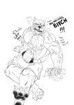 erection genitals leg_day male muscular penis san_jaguar canid canine canis domestic_dog mammal pit_bull hi_res monochrome
