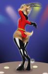 2019 5_fingers antelope anthro bluedraggy bovid butt colored cosplay crossover crossover_cosplay digital_media_(artwork) disney ecmajor female fingers fur gazelle gazelle_(zootopia) hair helen_parr hi_res horn long_body long_neck mammal mixed_media pixar presenting presenting_hindquarters solo the_incredibles traditional_media_(artwork) wide_hipped_female wide_hips zootopia