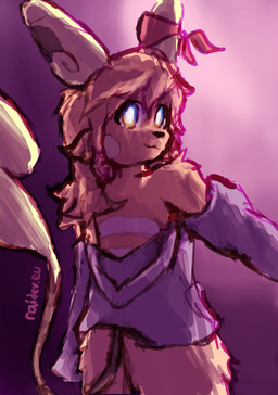 ambiguous_gender anthro blue_eyes bottomless clothed clothing hair jacket jacket_around_waist jacket_only long_hair looking_back orange_body purple_lighting rear_view ribbons rim_light solo tail topwear topwear_only raidev nintendo pokemon rai_(raidev) alolan_form alolan_raichu generation_7_pokemon pokemon_(species) regional_form_(pokemon) hi_res