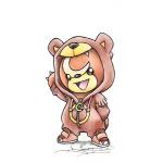 ambiguous_gender anthro biped clothing cosplay costume evolutionary_family footwear fur hoodie jacket orange_body orange_fur pokemon_costume shoes solo standing topwear itsbirdyart nintendo pokemon bear generation_2_pokemon mammal pokemon_(species) teddiursa ursaring 1:1 colored_pencil_(artwork) traditional_media_(artwork)