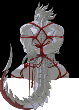 5_fingers anthro back_muscles bdsm biceps biped bondage bound box_tie boxtie fingers hands_behind_back long_nails male muscular rear_view red_rope restraints rope rope_bondage rope_harness scales simple_background sitting solo spines tail white_body white_scales cc00oe baldur's_gate baldur's_gate_3 dungeons_and_dragons hasbro larian_studios wizards_of_the_coast the_dark_urge_(baldur's_gate) dragonborn_(dnd) scalie absurd_res hi_res