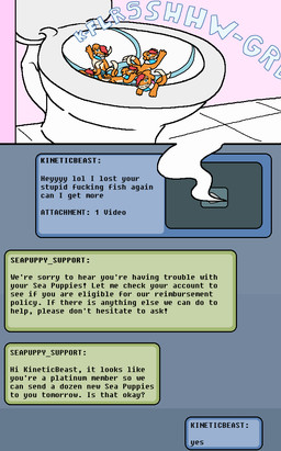 3_fingers ambiguous_gender anthro blue_eyes eyebrows fingers floor flush flush_vore flushing_toilet group hair nude onomatopoeia orange_body profanity red_hair sound_effects support tail text text_message texting tile tile_floor toilet water flushmutt nintendo pokemon buizel generation_4_pokemon pokemon_(species) absurd_res english_text hi_res