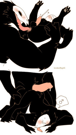 anal anal_penetration anthro anthro_on_anthro ass_up bent_over big_penis black_body black_eyes black_fur blush bodily_fluids bone claws cum cum_while_penetrated duo empty_eyes erection fur gender_symbol genital_fluids genitals hand_on_arm imminent_sex looking_at_another looking_back lying male male/male male_symbol narrowed_eyes on_front open_mouth oral pawpads penetration penis rimming sex simple_background size_difference skull skull_head sweat symbol tongue tongue_out tongue_penetration white_background white_eyes lovebuffpg45 temple_run evil_demon_monkeys haplorhine mammal monkey primate comic digital_drawing_(artwork) digital_media_(artwork) hi_res pictographics