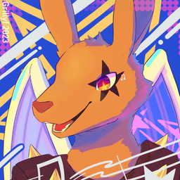 anthro armor brown_eyes facial_markings feathered_wings feathers halftone_shading head_markings male markings musical_note musical_symbol orange_eyes solo staff_(music) symbol wearing_armor wings grillyf taistelugo_(bonkmaykr) humanoid kangaroo macropod mammal marsupial 1:1 digital_drawing_(artwork) digital_media_(artwork) hi_res
