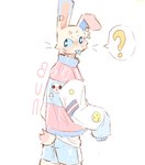 2023 ambiguous_gender anthro black_eyes blue_sclera bunonthemoon clothing fur hoodie lagomorph leporid lgbt_pride looking_at_viewer mammal pink_sclera pride_colors rabbit slim_ambiguous slim_anthro solo topwear transgender_pride_colors white_body white_fur