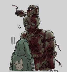 anthro bent_ear blood blood_on_chest blood_on_face bodily_fluids clothed clothed_female clothed_human clothing damaged duo female female_human green_clothing green_hoodie green_topwear grey_background grey_eyes grey_nose hoodie larger_anthro larger_male lidded_eyes light long_ears looking_at_another machine male male_anthro no_eyebrows pupils sad simple_background size_difference smaller_female smaller_human standing straight_arm teeth text topwear torn_ear white_pupils wire spookyshape dead_by_daylight five_nights_at_freddy's five_nights_at_freddy's_3 scottgames feng_min springtrap_(fnaf) animatronic human hybrid lagomorph leporid mammal rabbit robot 2025 artist_name colored crossover digital_drawing_(artwork) digital_media_(artwork) english_description hi_res lighting shaded