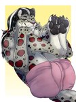 anthro clothing feet femboy foot_focus hair long_hair male paws solo underwear tyrartist umbrose felid mammal pantherine snow_leopard 3:4 absurd_res hi_res