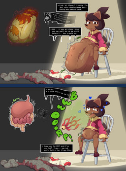 after_vore anthro belly big_belly burping digestion duo fatal fatal_vore female female/female internal larger_female size_difference smaller_female soft_vore text vore x-ray_view young rika-roth undertale_yellow ceroba_ketsukane clover_(undertale_yellow) kanako_ketsukane canid canine fox mammal absurd_res comic english_text hi_res daughter_(lore) mother_(lore) mother_and_child_(lore) mother_and_daughter_(lore) parent_(lore) parent_and_child_(lore) parent_and_daughter_(lore)