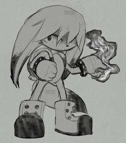 anthro backpack bangs big_ears boots bracelet cheek_tuft clothing ear_tuft elemental_manipulation facial_tuft floppy_ears footwear gloves handwear jewelry looking_at_viewer male male_anthro shoes solo text tuft twitter_handle water water_manipulation userpagani idw_publishing sega sonic_the_hedgehog_(comics) sonic_the_hedgehog_(idw) sonic_the_hedgehog_(series) kitsunami_the_fennec canid canine canis domestic_dog fennec_fox fox hybrid mammal true_fox 2025 digital_drawing_(artwork) digital_media_(artwork) english_text greyscale hi_res monochrome sketch