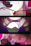 2018 anthro areola areola_slip breasts butt choker clothing comic disney doxy english_text female fur genitals gradient_background grey_body grey_fur hi_res jewelry judy_hopps lagomorph leporid mammal navel necklace nipples open_mouth pink_nose pussy pussy_floss rabbit simple_background solo sound_effects text translucent translucent_clothing unavailable_at_source zootopia