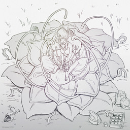 after_transformation ambiguous_form anthro areola backpack breasts duo female flower food genitals high-angle_view nipples nude outside petals plant pseudo_pussy sitting sitting_on_another spread_legs spreading text trowel vines vulva watering_can strawberrytfs berry_(strawberrytfs) canid canine canis domestic_dog hunting_dog mammal plant_monster saluki sighthound 1:1 2024 artist_name monochrome shaded