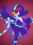abstract_background anthro avian_butt blue_body blue_feathers butt dancing eyes_closed feathers male multicolored_body shaking_butt smug solo tail tail_feathers tail_motion tailwag gavanzude nintendo pokemon avian bird generation_9_pokemon pokemon_(species) quaquaval alternate_version_at_paywall animated digital_drawing_(artwork) digital_media_(artwork) hi_res short_playtime signature