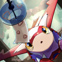 ambiguous_gender claws feral high-angle_view multicolored_body open_mouth solo two_tone_body wind_chime yellow_eyes wasawasa nintendo pokemon generation_3_pokemon latias legendary_pokemon pokemon_(species) 1:1 2025 hi_res signature female_(lore)