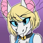 anthro bell bell_collar blonde_hair blue_sclera blush collar female fur hair looking_at_viewer simple_background smile solo teeth white_body white_fur khaoticvex out-of-placers veela mammal yinglet 1:1 animated frame_by_frame low_res short_playtime