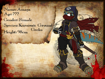 anthro clothed clothing covered_face dagger female fully_clothed melee_weapon ninja pirate solo sword text warrior weapon snowyowlkonnen sega sonic_the_hedgehog_(series) fan_character gecko lizard reptile scalie 4:3 english_text hi_res